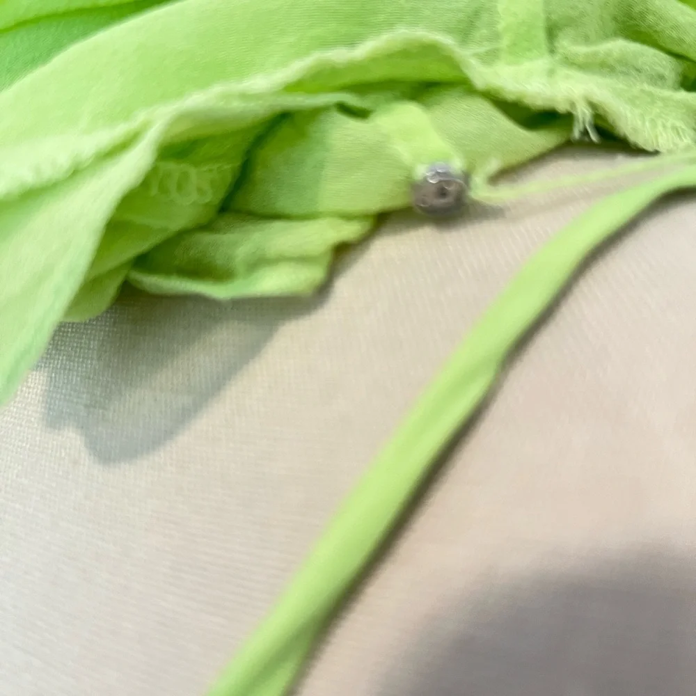 Worthington Lime Ruffle Chiffon with inside camsole Blouse - Picture 5 of 10